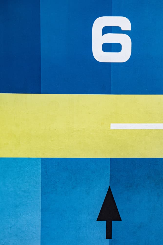 Blue Yellow Number Six by Linda Wride — canvas wall art