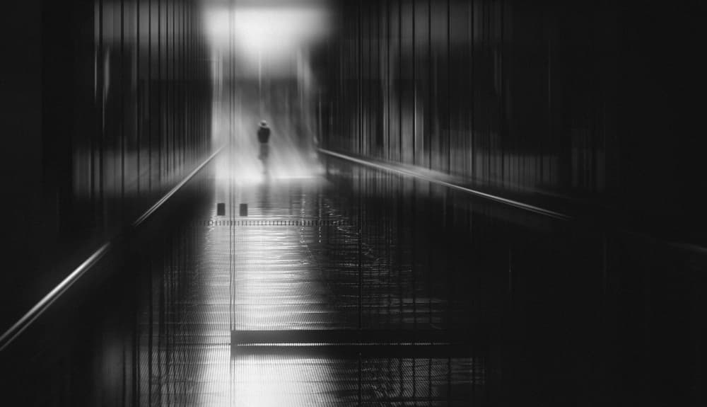 Figure In Dark Hallway by Teruhiko Tsuchida — canvas wall art