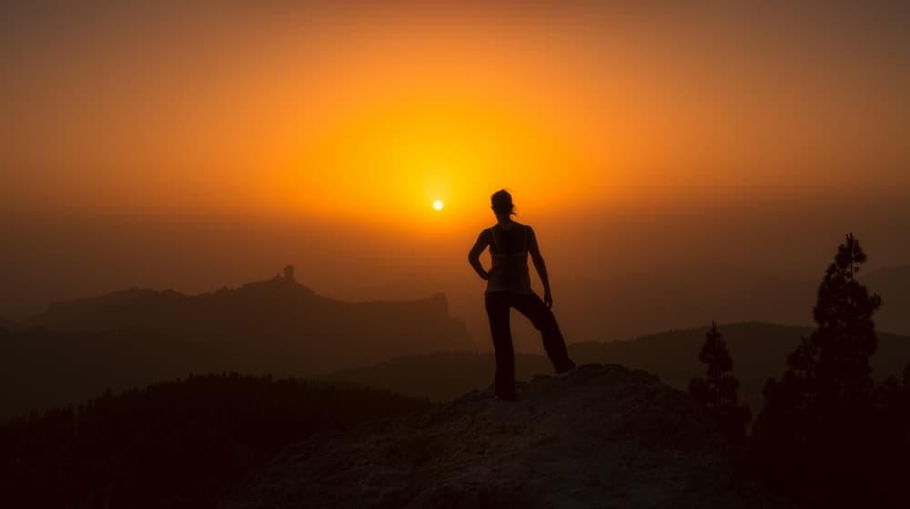 Mountain Sunset Silhouette by Carlos Hernandez Martinez — canvas wall art