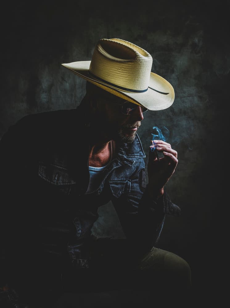 Rugged Cowboy Portrait by gNo — canvas wall art