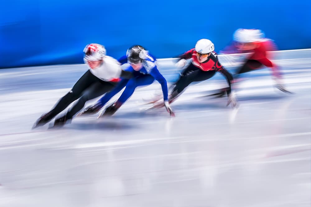 Dynamic Speed Skating Race by Dusan Ignac — canvas wall art