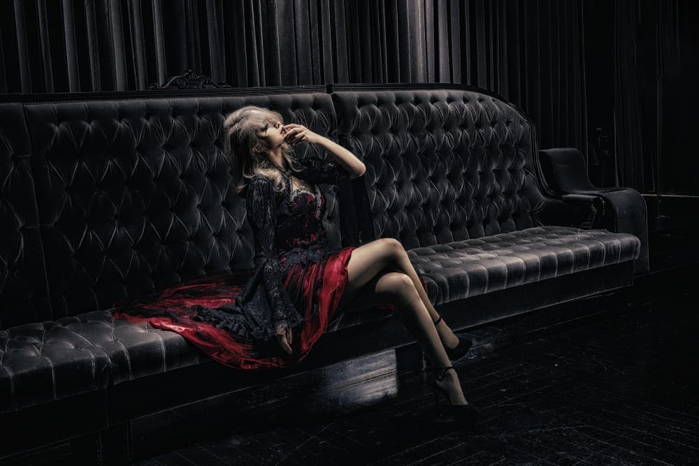 Dark Glamour Red Dress by KOIKI — canvas wall art