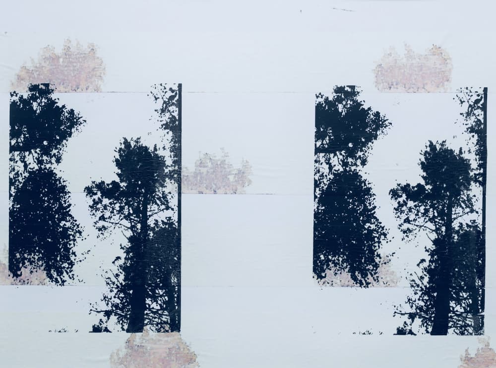 Minimal Pine Silhouettes by kellymariesmith — canvas wall art
