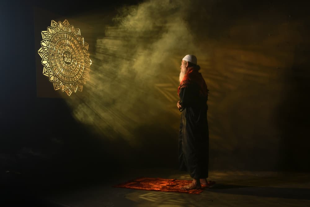 Golden Light Devotion by Sally Widjaja — canvas wall art