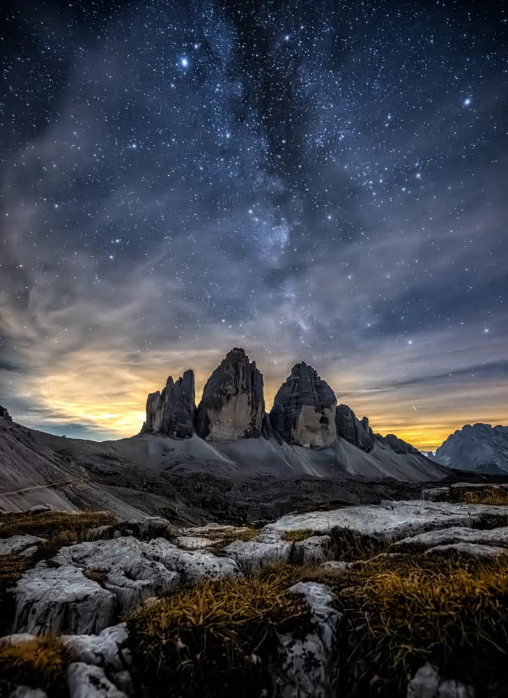 Tre Cime Starry Night by Joško Šimic — canvas wall art