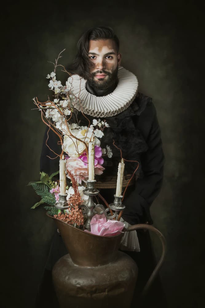 Baroque Man with Still Life by Carola Kayen-Mouthaan — canvas wall art