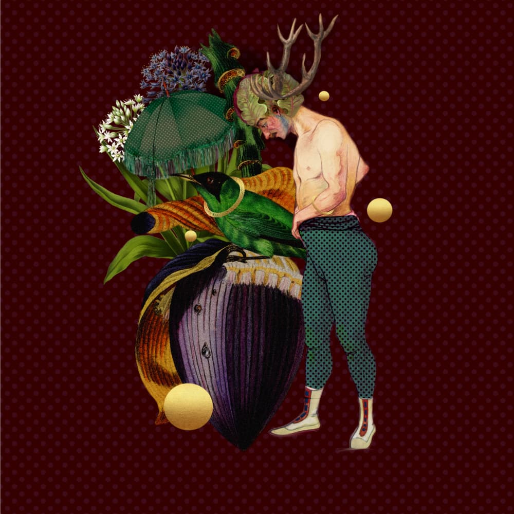 Antlered Man's Whimsy by Atelier MHB — canvas wall art