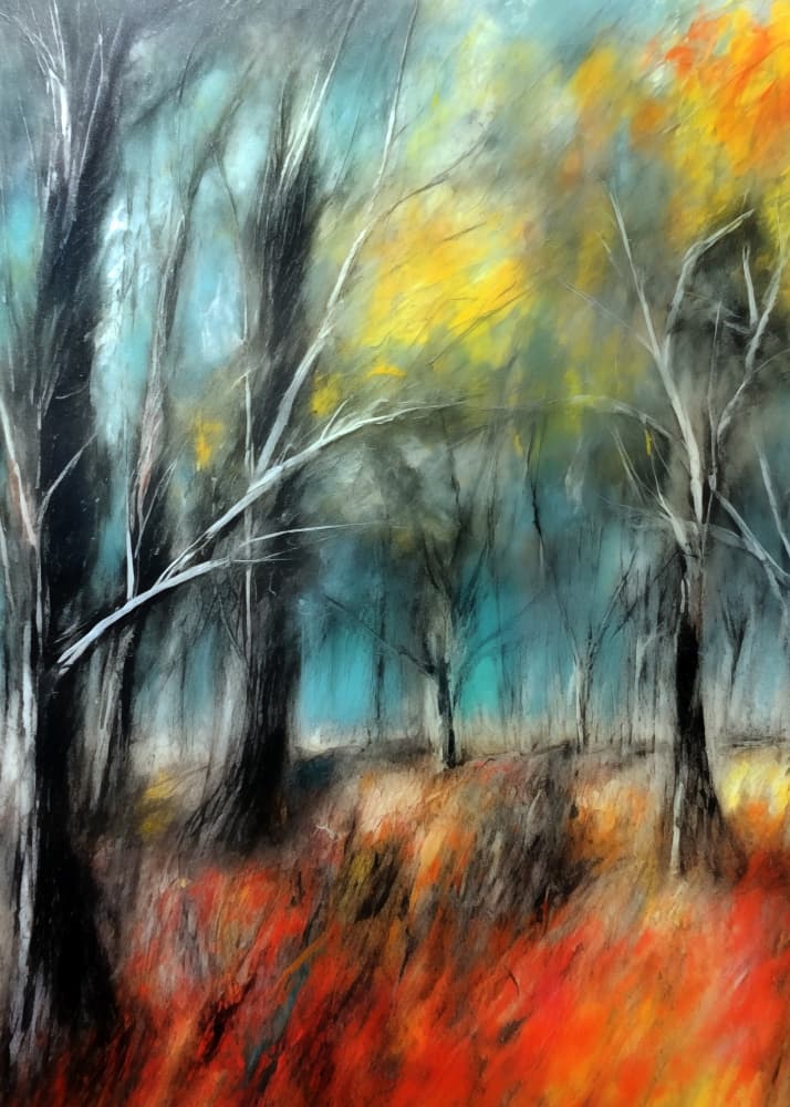 Vibrant Autumn Forest by Justyna Jaszke — canvas wall art
