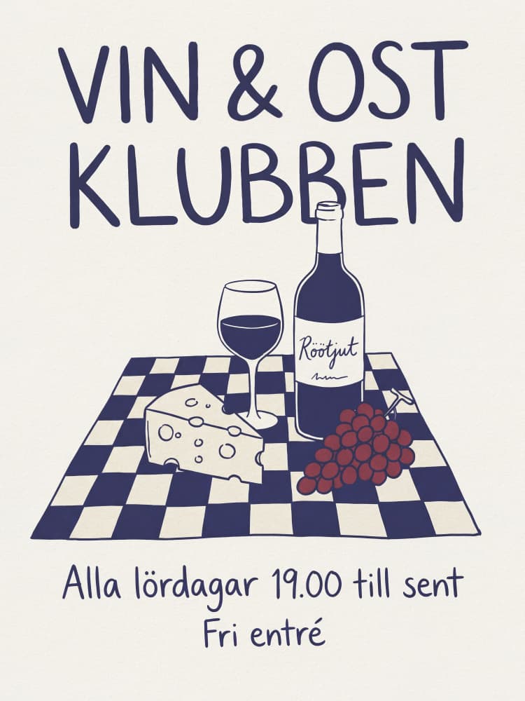 Cozy Wine Club by Andreas Magnusson — canvas wall art