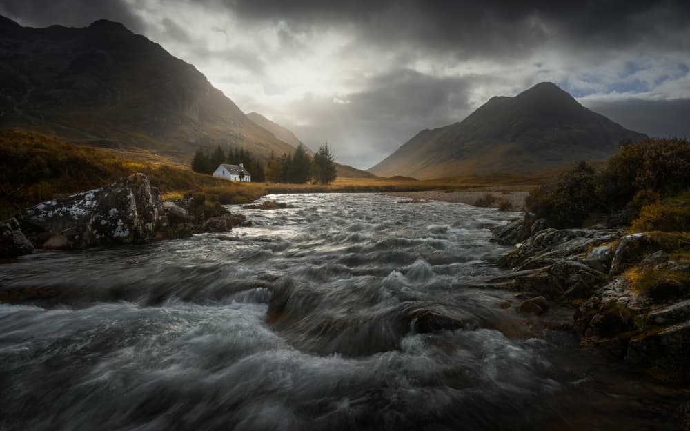 Moody Mountain River by Tomasz Rojek — canvas wall art