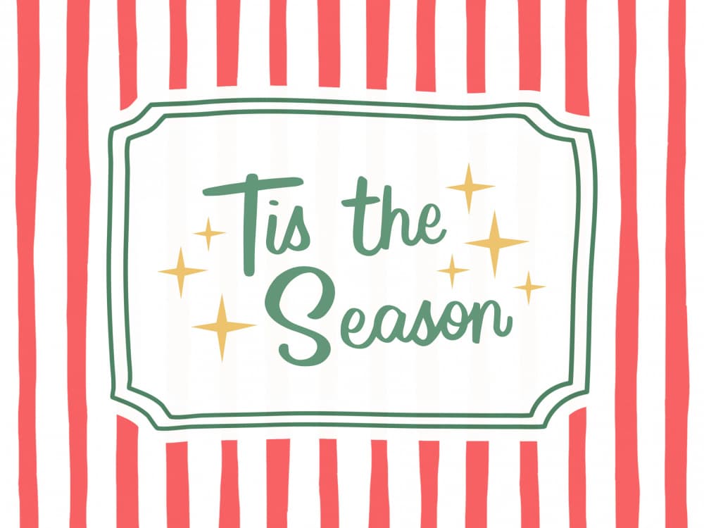 Tis The Season Stripes by Jolly and Dash — canvas wall art