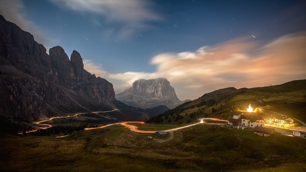 Mountain Night Road Trails by Peter Svoboda MQEP — canvas wall art
