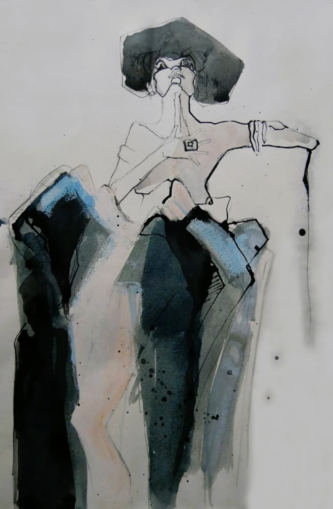 Stylized Fashion Portrait by Doris Schmitz — canvas wall art
