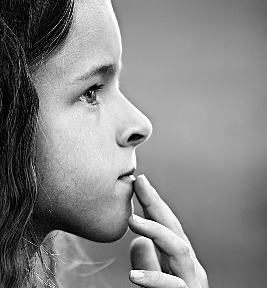Thoughtful Young Girl by Michael Burlak — canvas wall art