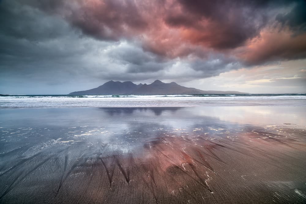 Dramatic Mountain Beach Sunset by Roberto Marchegiani — canvas wall art