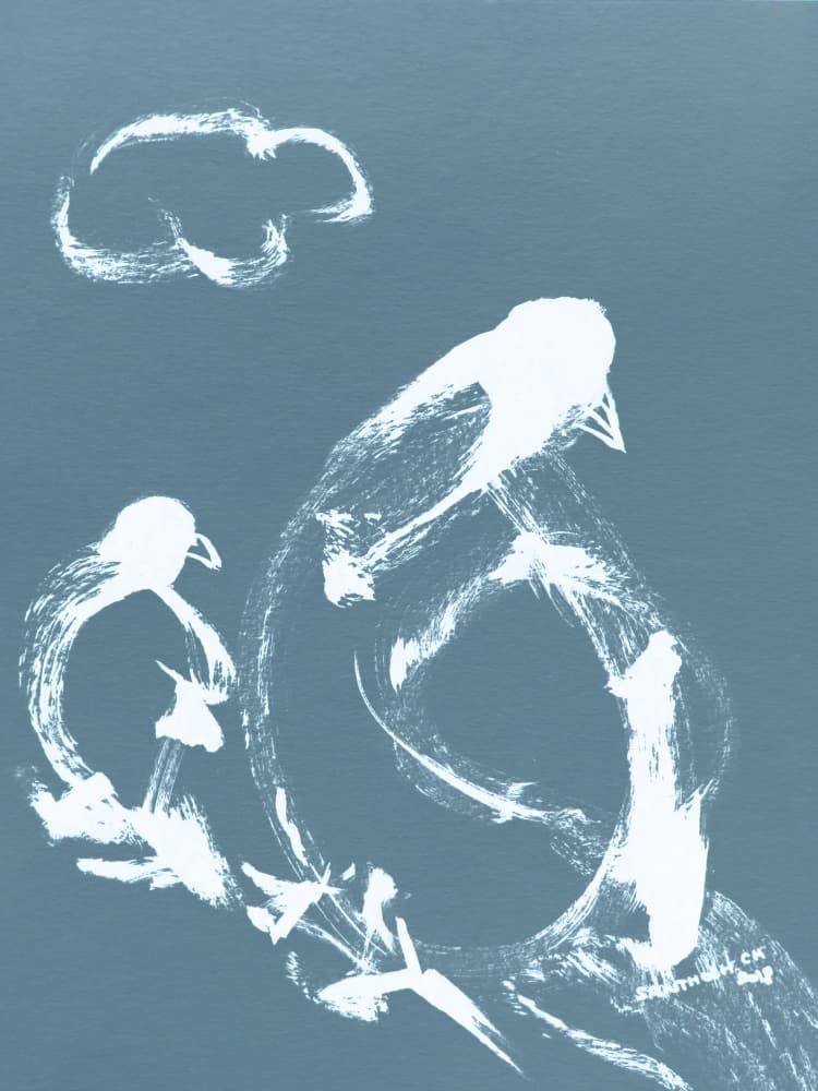 Peaceful Blue Birds by Santhosh ch — canvas wall art
