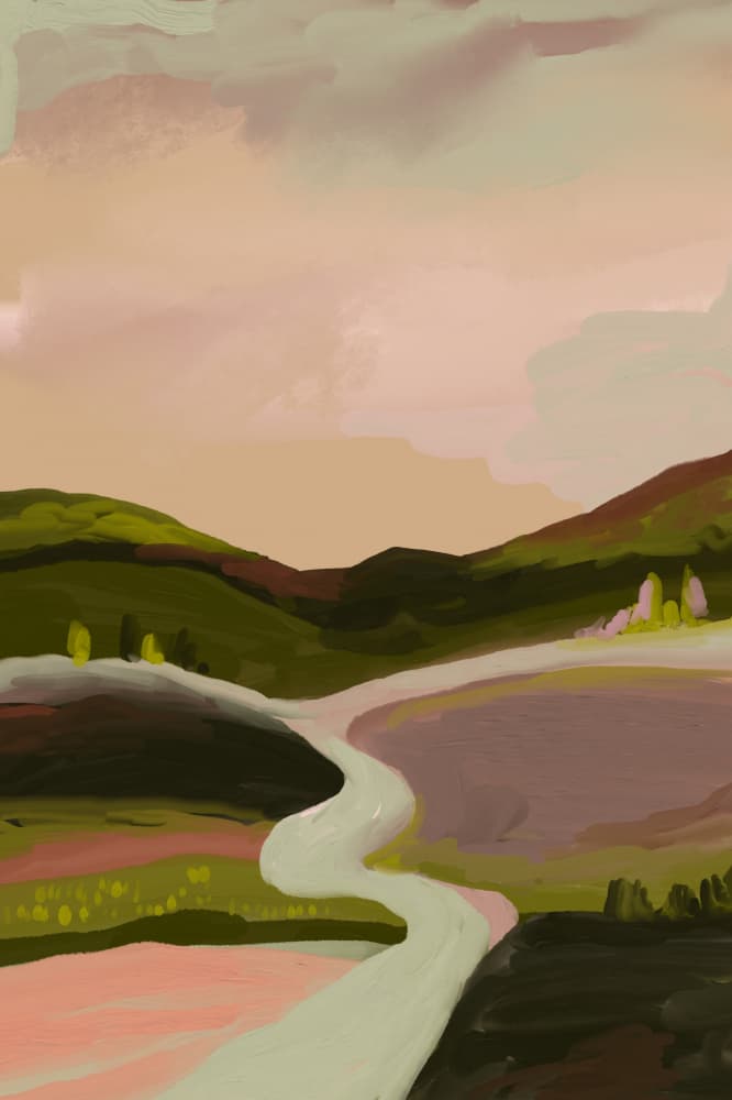 Winding River Valley by Josie George — canvas wall art