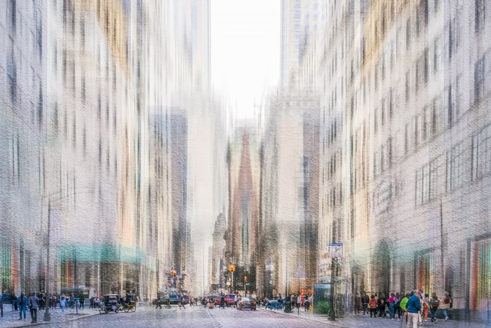 Blurred City Street by Cindy Liu — canvas wall art