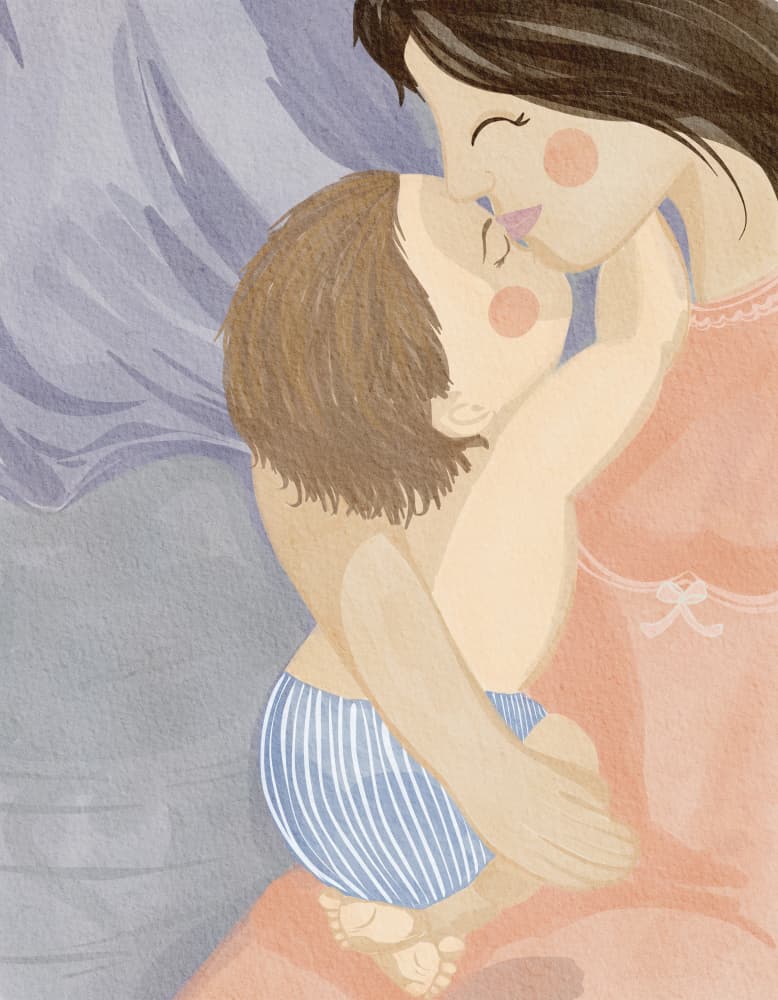 Sweet Mother Baby Embrace by Nikita Jariwala — canvas wall art