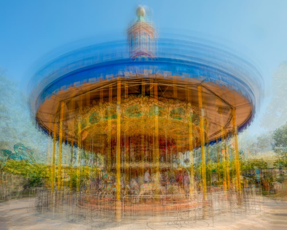 Dreamy Carousel Motion by Fiorenzo Carozzi — canvas wall art