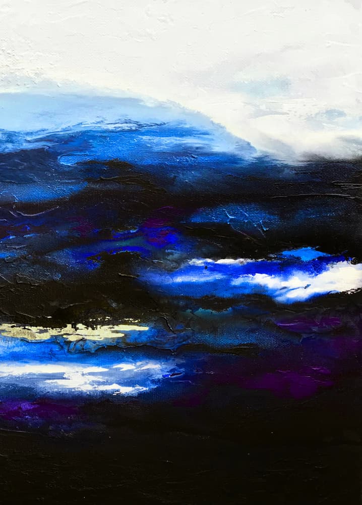 Deep Blue Abstraction by Alyson Storms — canvas wall art