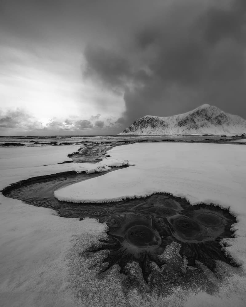 Winter Mountain Flow by Ti Wang — canvas wall art