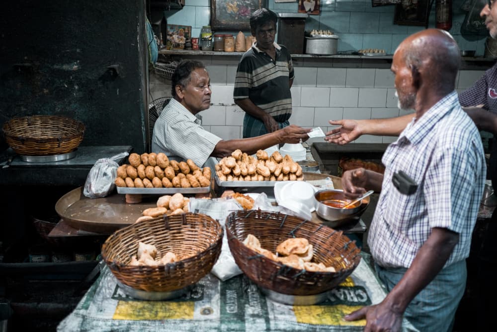 Indian Street Food Market by Subhajit Das — canvas wall art