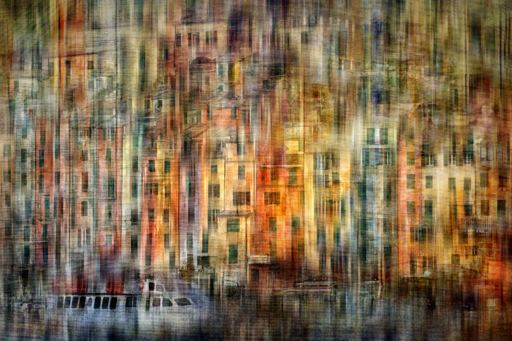 Vibrant City Reflections by Hans-Wolfgang Hawerkamp — canvas wall art