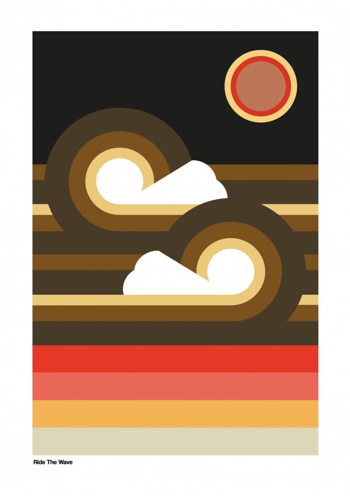 Retro Wave Sunset by Frances Collett — canvas wall art