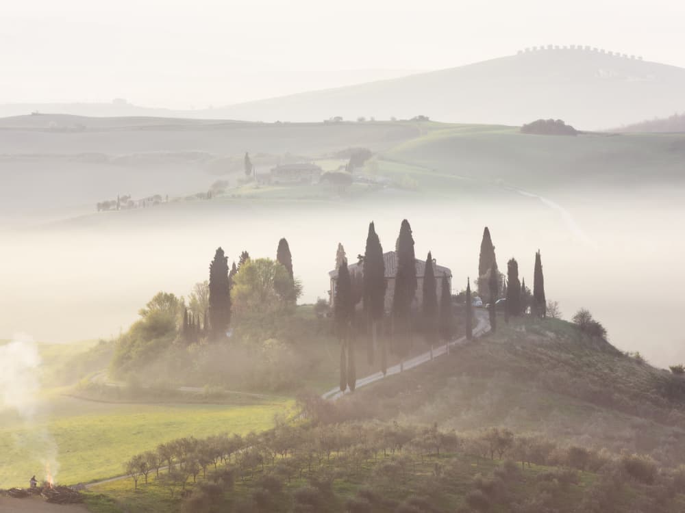 Foggy Hillside Villa by Rostovskiy Anton — canvas wall art