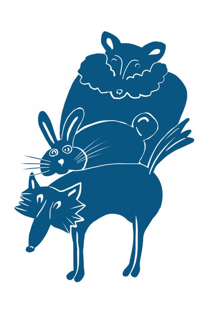 Whimsical Animal Stack by Mela Patterns — canvas wall art