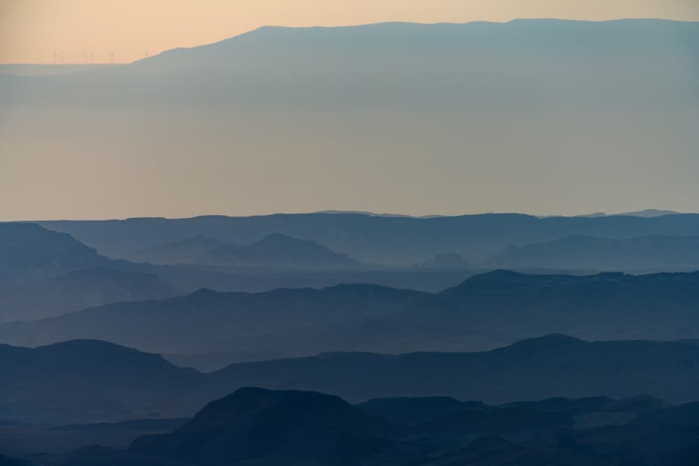 Layered Blue Mountains by Tal Paz-Fridman — canvas wall art