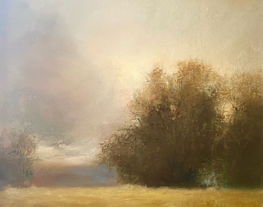 Misty Golden Landscape by Julia Purinton — canvas wall art