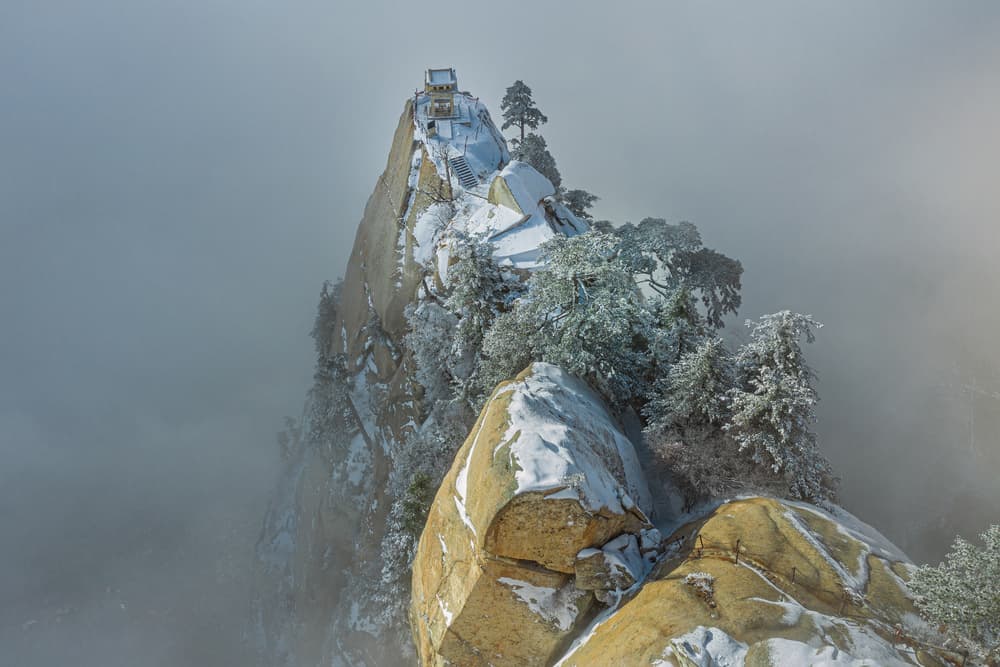 Misty Mountain Temple by Simoon — canvas wall art