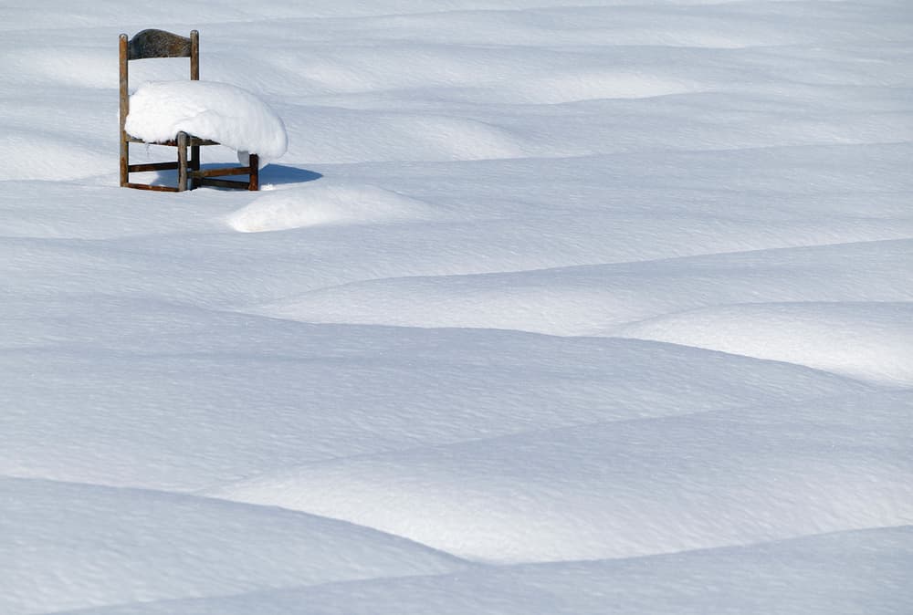 Solitary Chair in Snow by HAN dong hee — canvas wall art