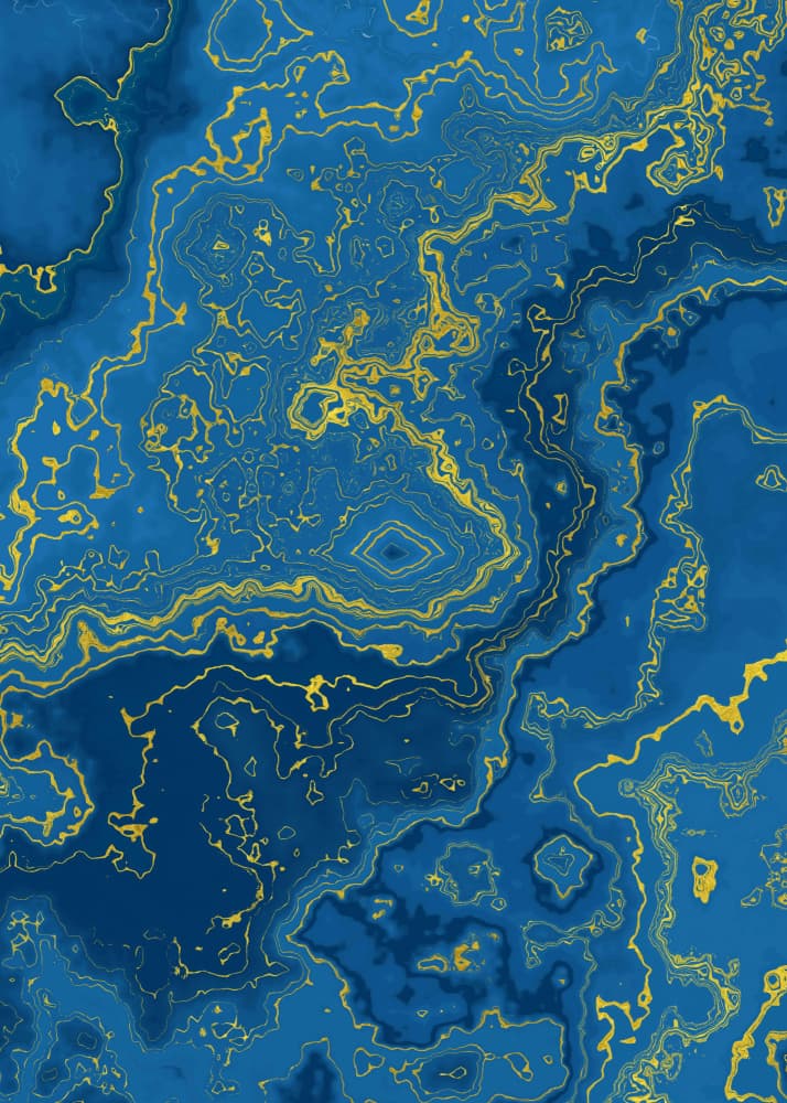 Elegant Blue Gold Marble by Justyna Jaszke — canvas wall art