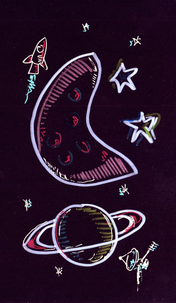 Playful Cosmic Night by Rafal Kulik — canvas wall art