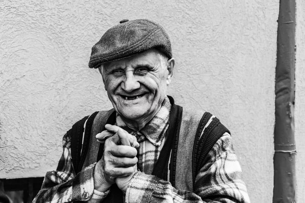 Happy Old Man by Hilde Ghesquiere — canvas wall art