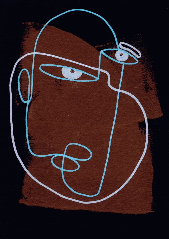 Abstract Line Face by Santhosh ch — canvas wall art
