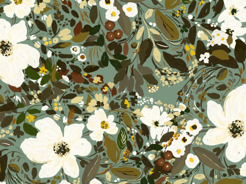 Peaceful White Botanicals by Josie George — canvas wall art