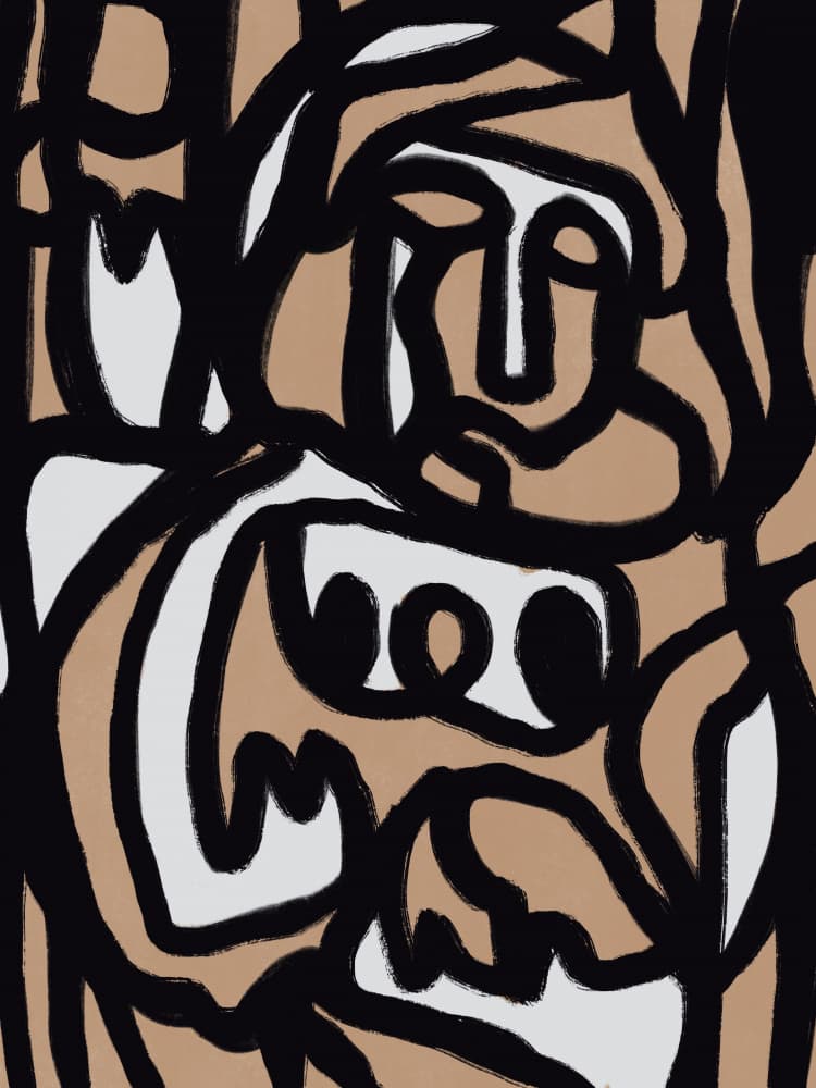 Modern Abstract Face by Little Dean — canvas wall art
