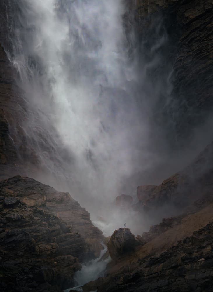 Misty Waterfall Grandeur by Bing Li — canvas wall art