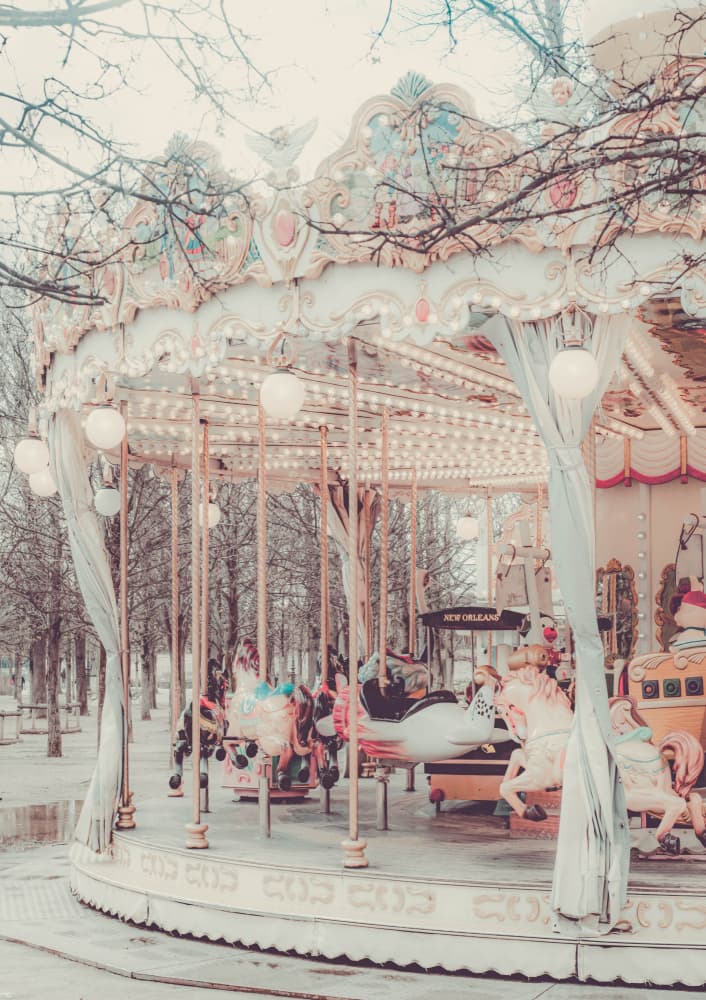 Dreamy Winter Carousel by Talitha McQueen — canvas wall art