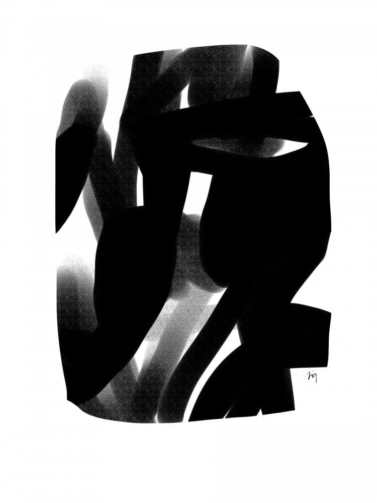 Dynamic Black Shapes by Simona Gocan — canvas wall art