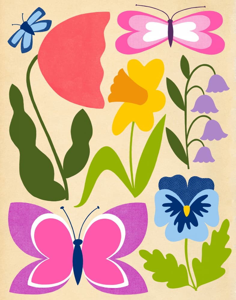 Spring Garden Butterflies by Susan Black — canvas wall art