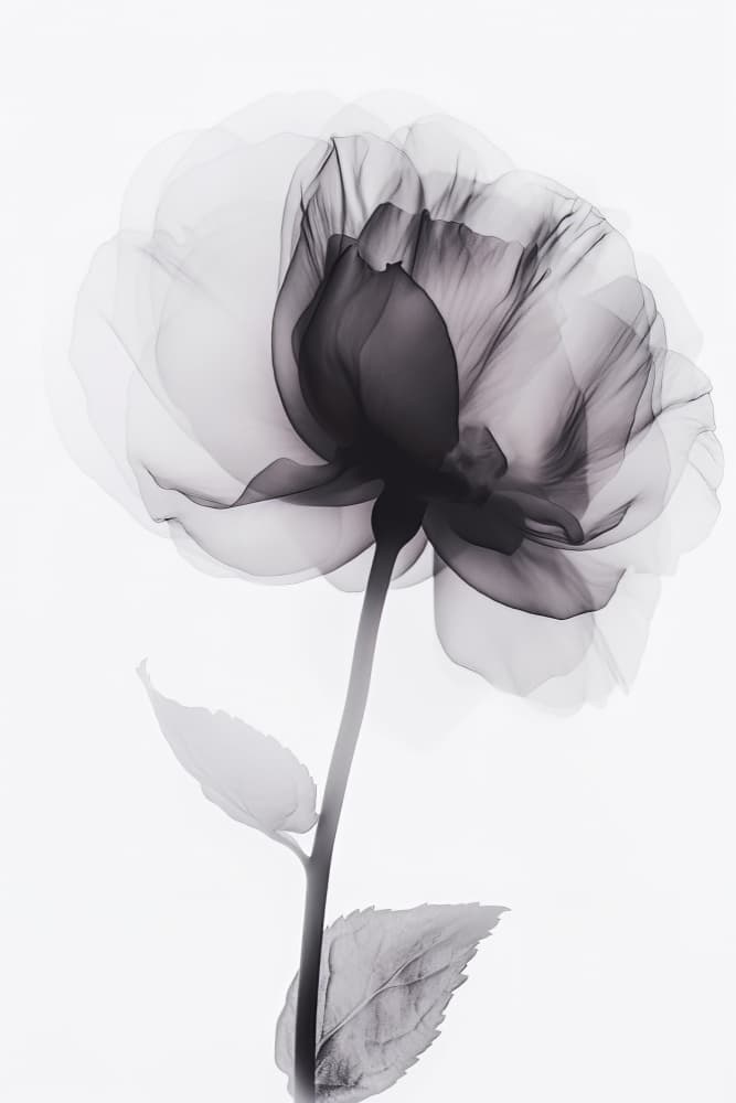 Delicate X-Ray Flower by Bilge Paksoylu — canvas wall art