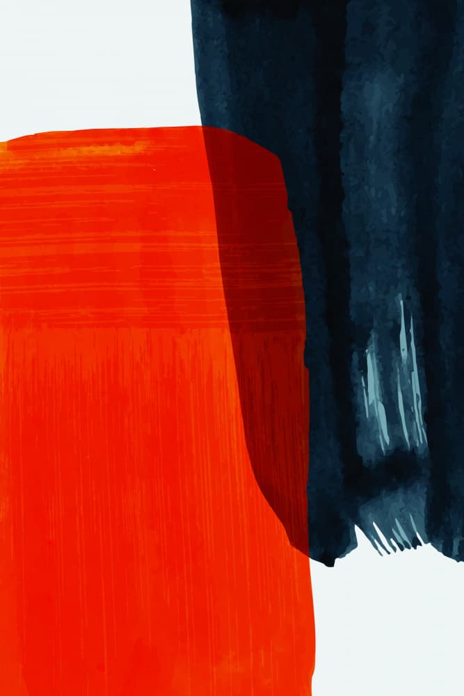 Bold Orange Blue Abstract by jay stanley — canvas wall art
