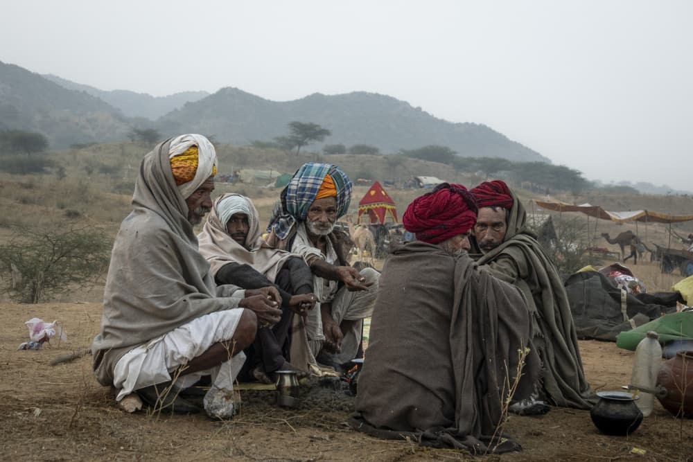 Rajasthani Men Gathering by Elena Molina — canvas wall art