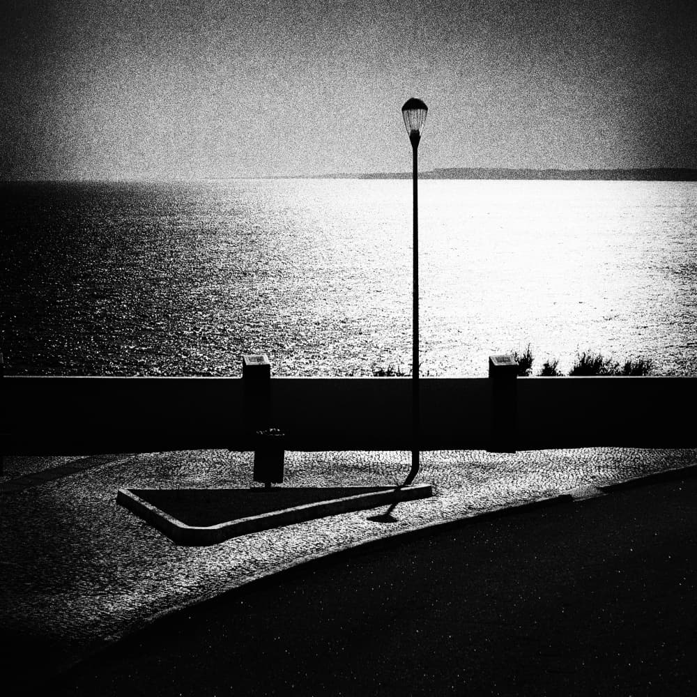Waterfront Lamppost Silhouette by Paulo Abrantes — canvas wall art
