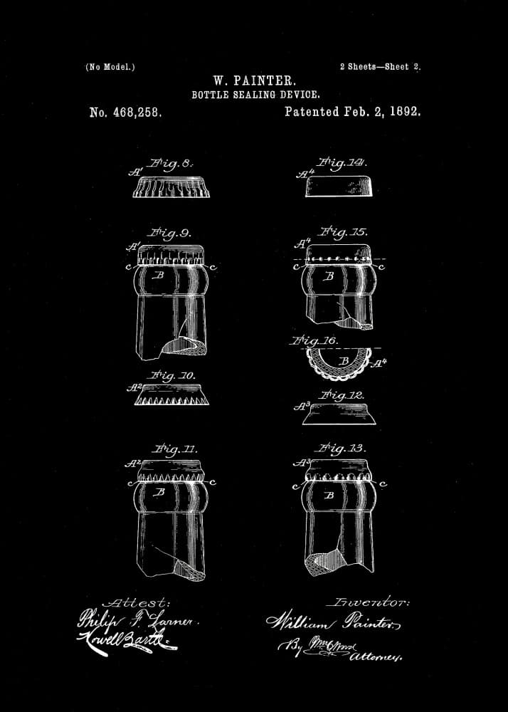 1892 Bottle Sealing Device by Andreas Magnusson — canvas wall art